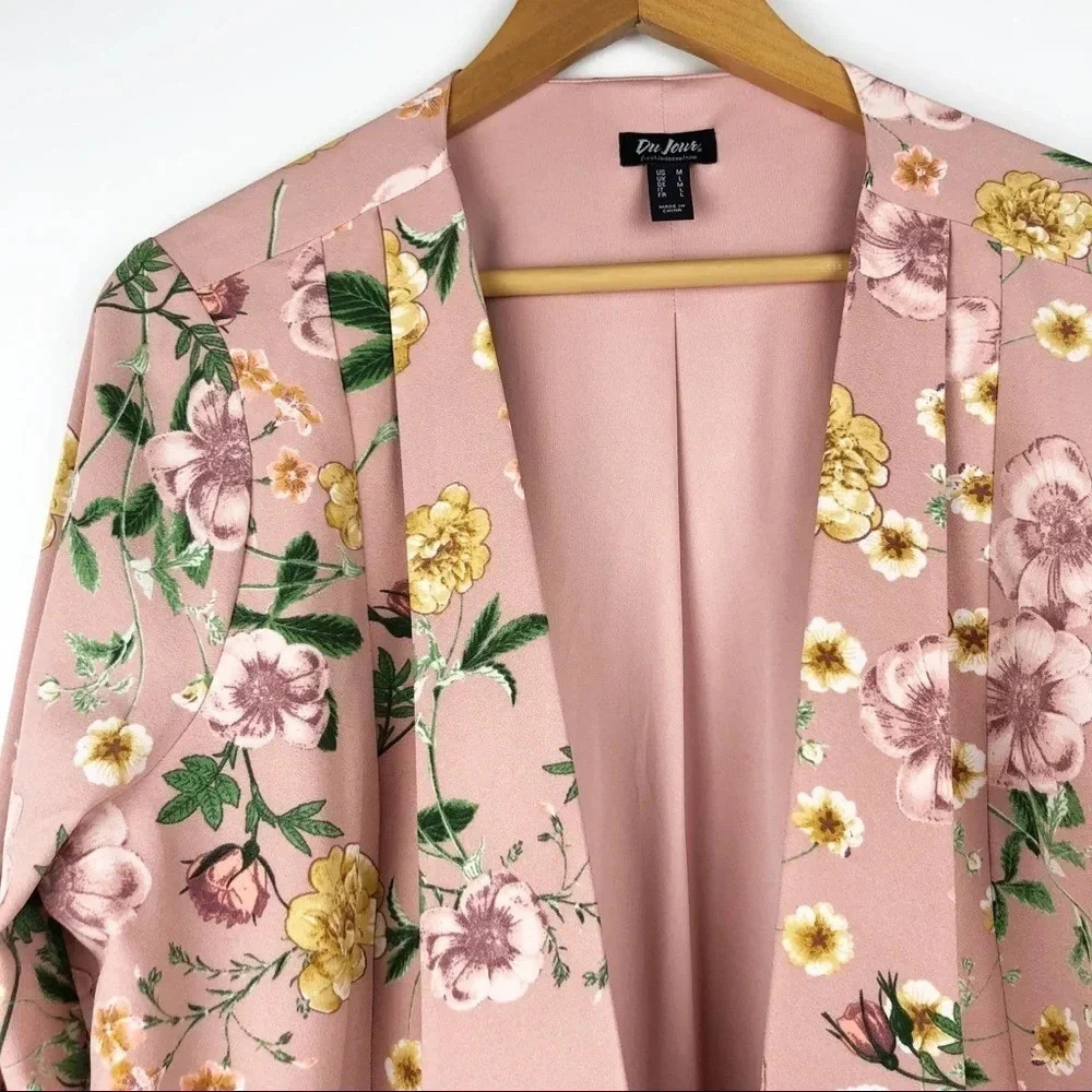 Du Jour | Floral Open Front Blazer Cardi - Picture 3 of 8